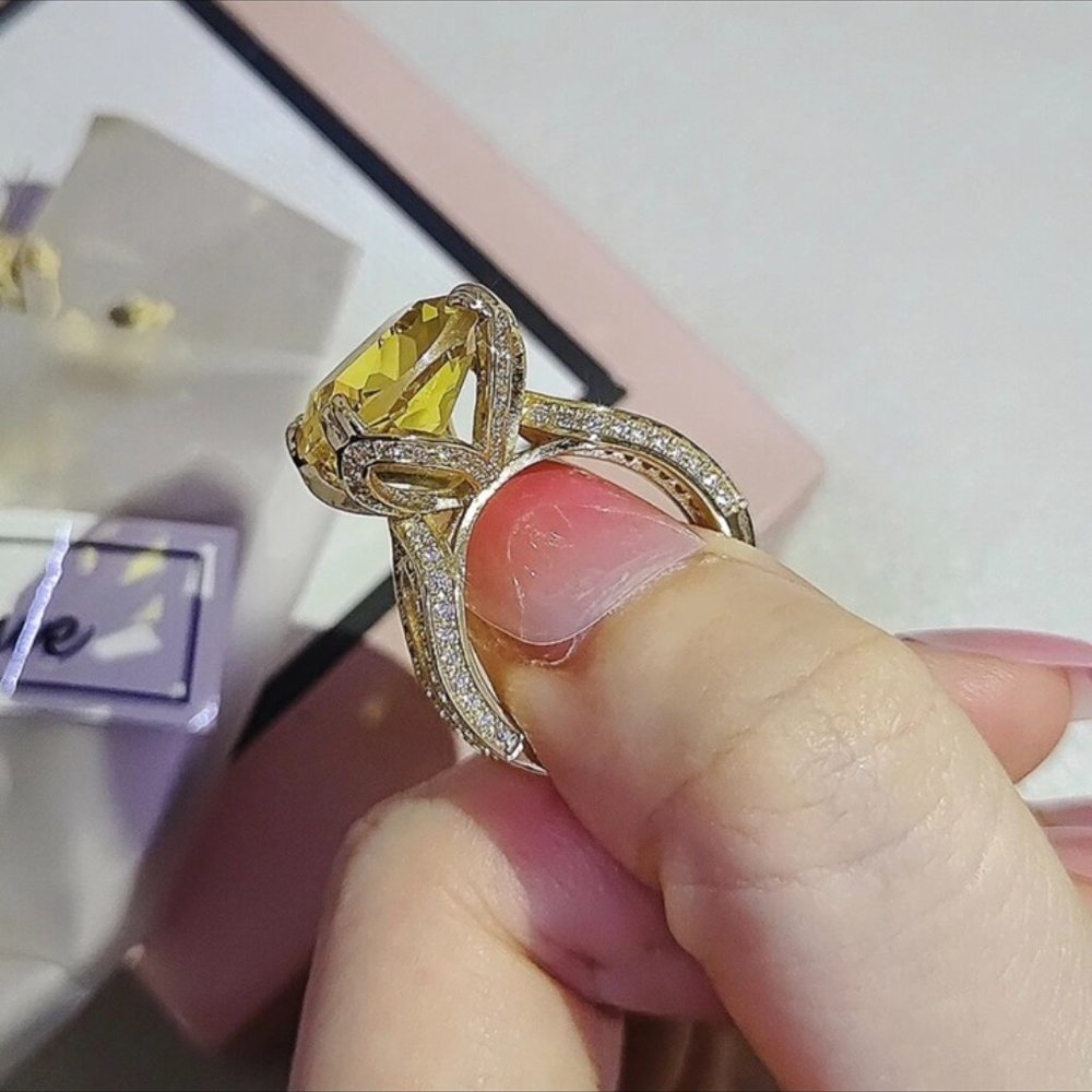 NEW HALO ENGAGEMENT S925 STERLING SILVER DIAMOND RING, CUTE RING, SHINY RING. - Picture 5 of 8